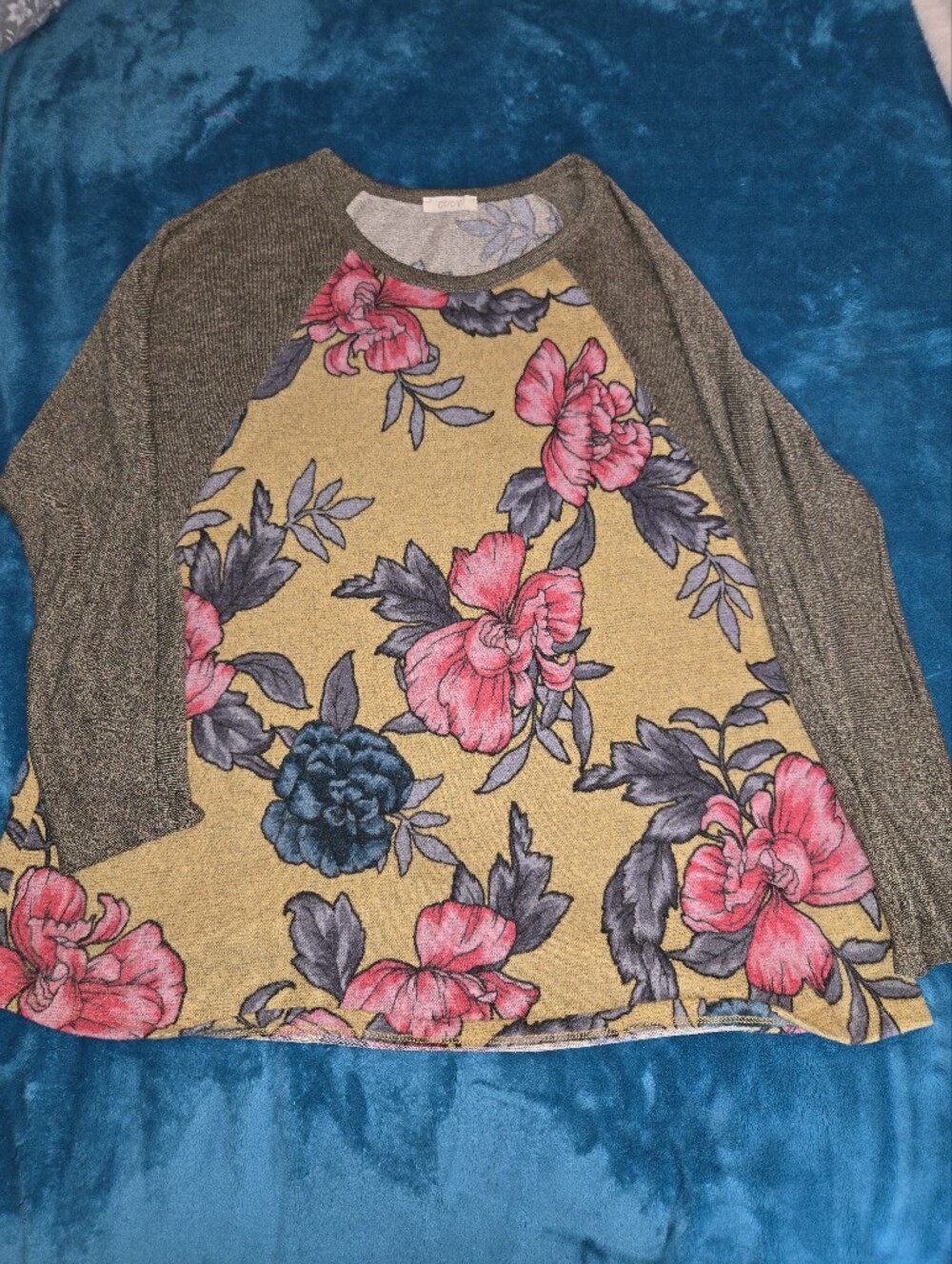 ODDY Floral Raglan Lightweight Sweater Plus Size NWOT